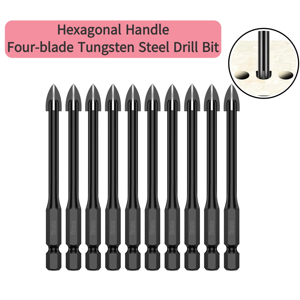 Power Tools Kobalt - 6mm Cross Hex Drill Bit For