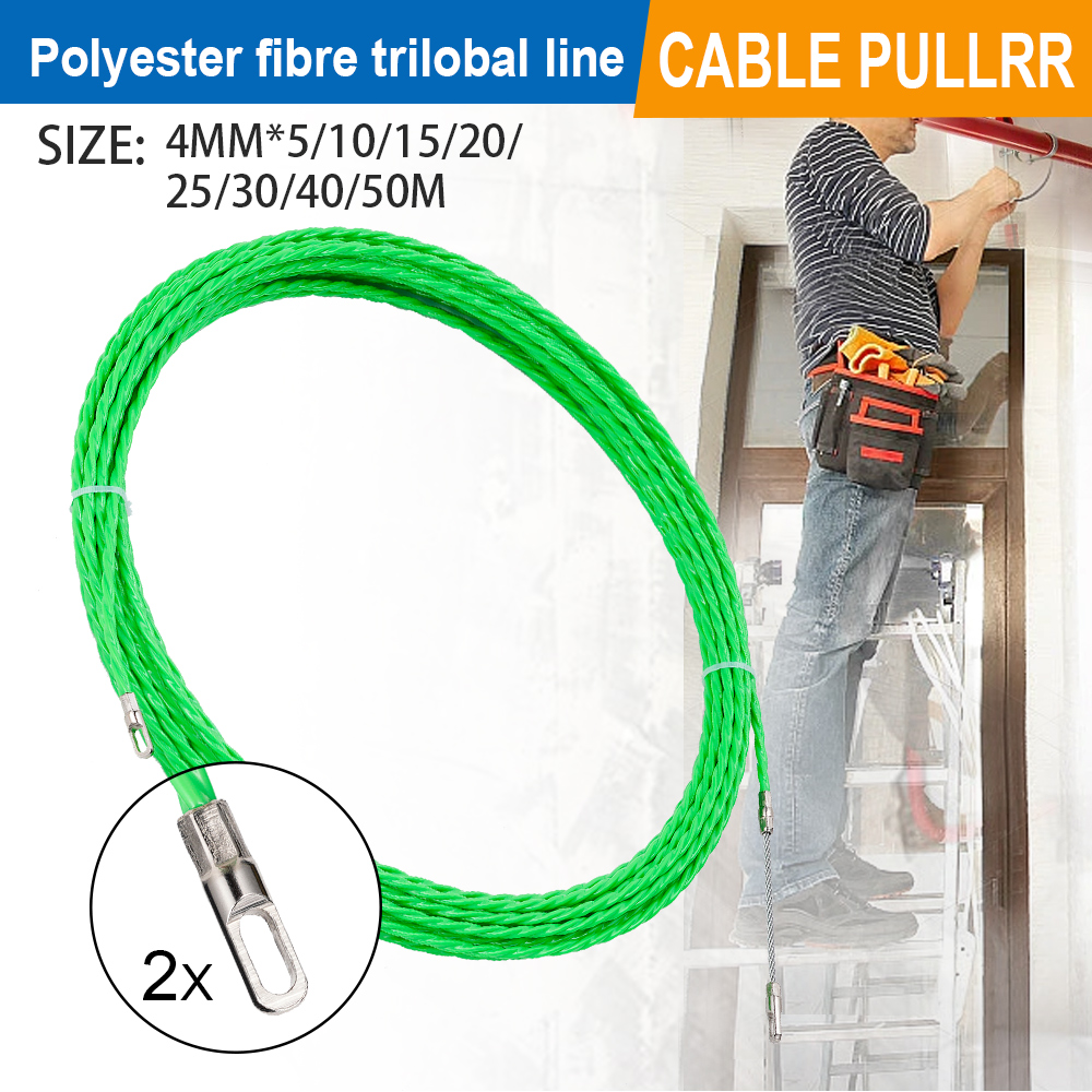 Power Tools Green - 4MM Fiberglass Fish Tape Cable Puller