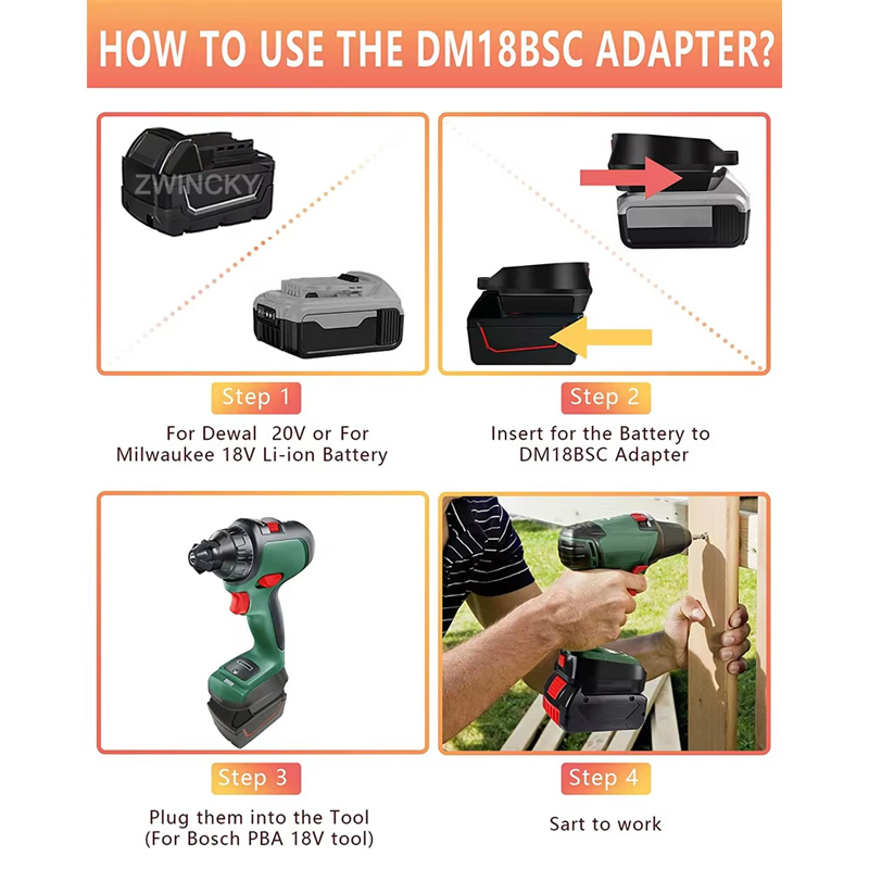 Battery Adapter For Bosch/Dewa - Power Tools Green 评论和价格