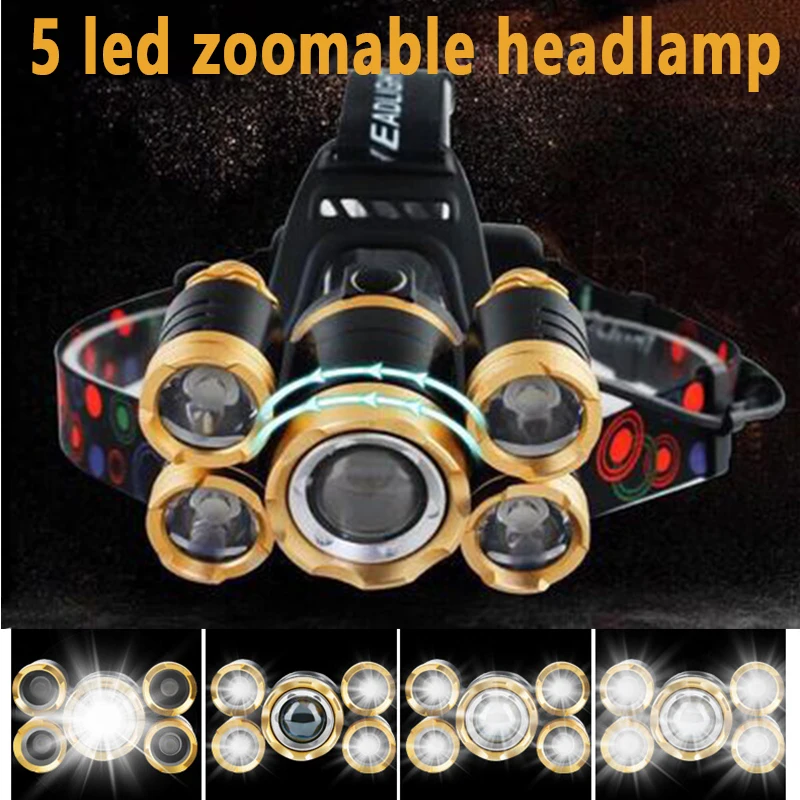 5LED T6 Head Lamp Zoom Flashli - Power Tools Zoom 评论和价格
