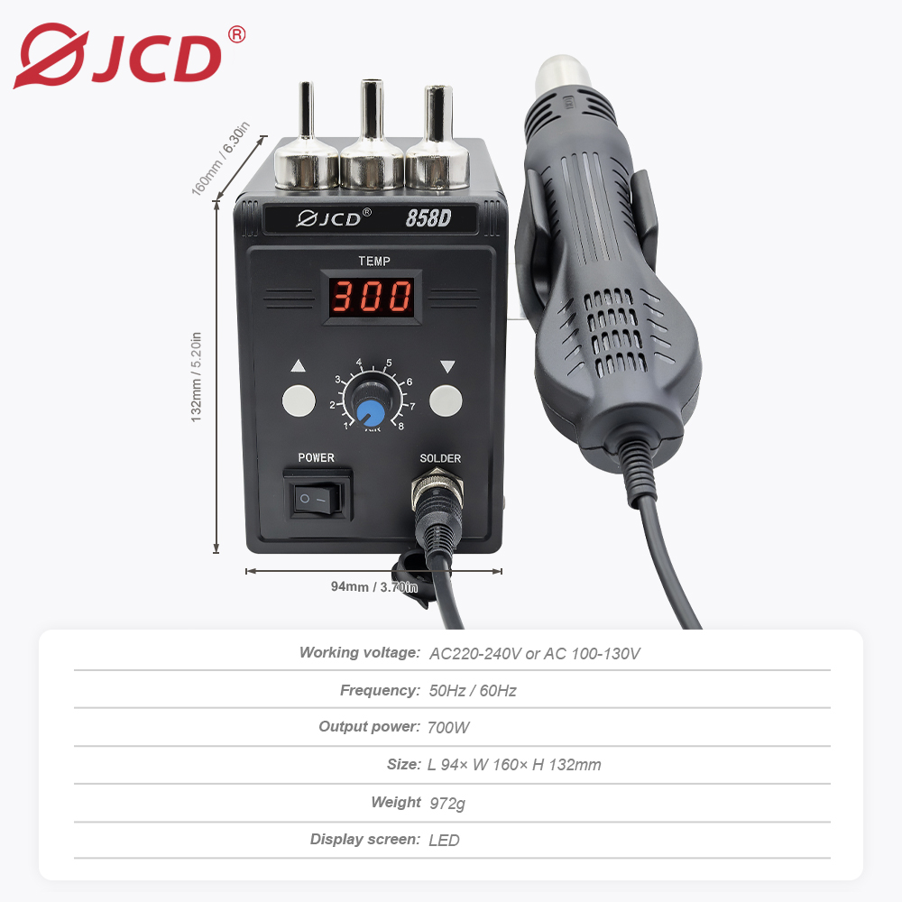 JCD Hot Air Gun 858D BGA Rewor - Heat Gun Variable 评论和价格