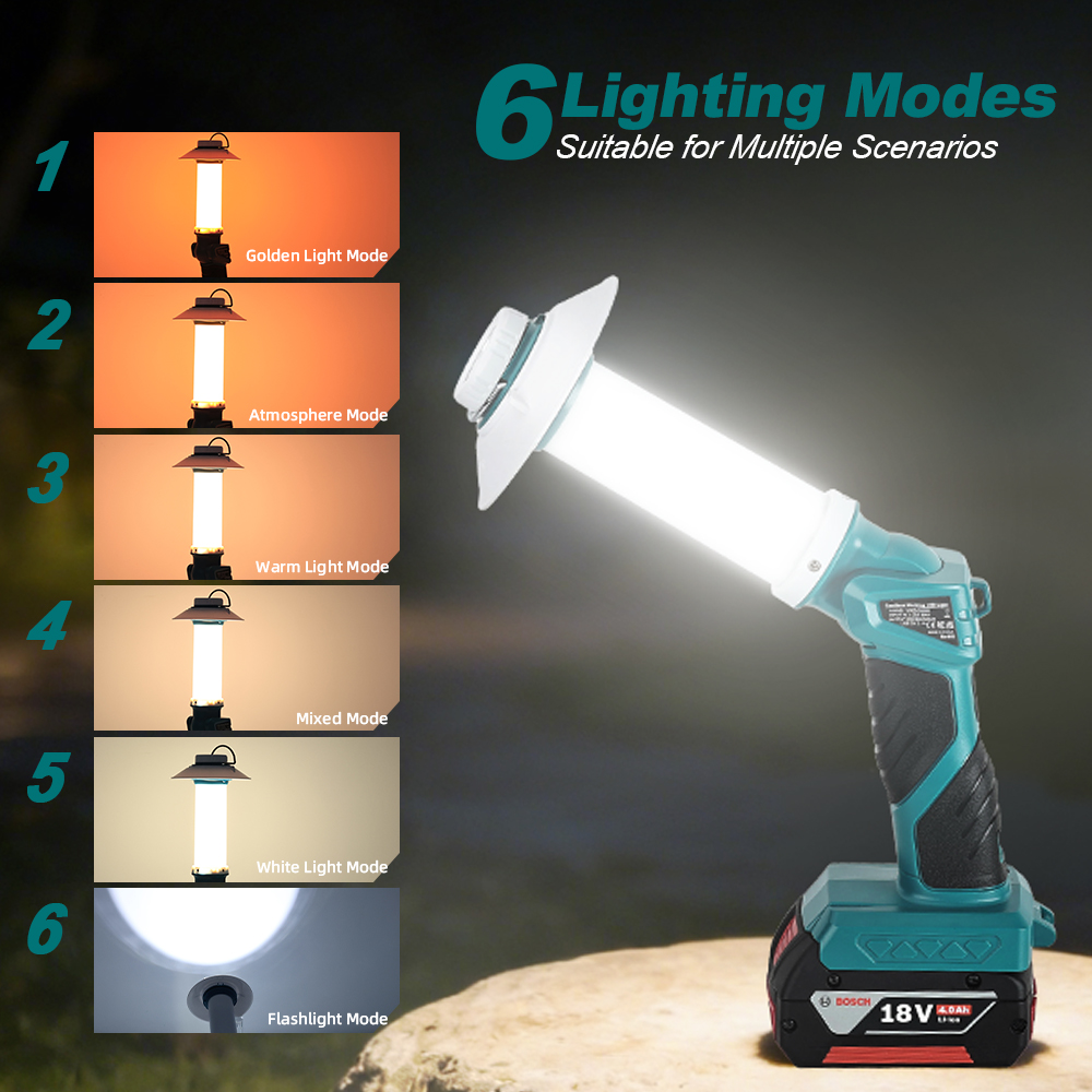 6 Modes Camping LED Flashlight - Power Tools Zoom 评论和价格