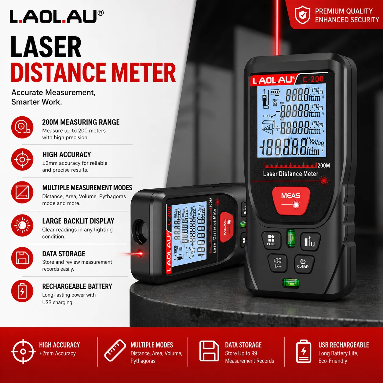 LAOLAU Digital Laser Range Fin - Power Tools Green 评论和价格