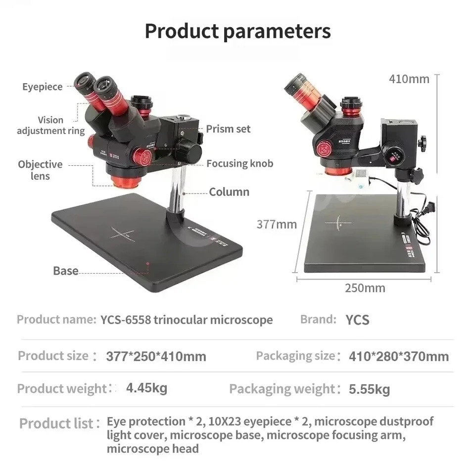 YCS 6558X Trinocular Microscop - Power Tools Zoom 评论和价格