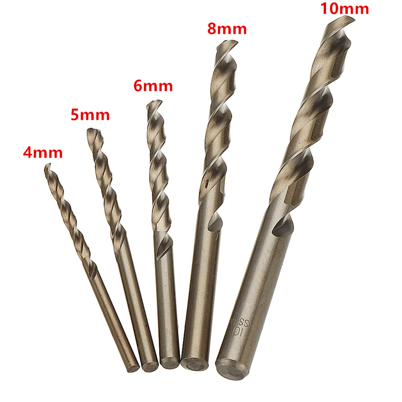 5Pcs 4/5/6/8/10mm M35 HSS-Co C - Power Tools Kobalt 评论和价格