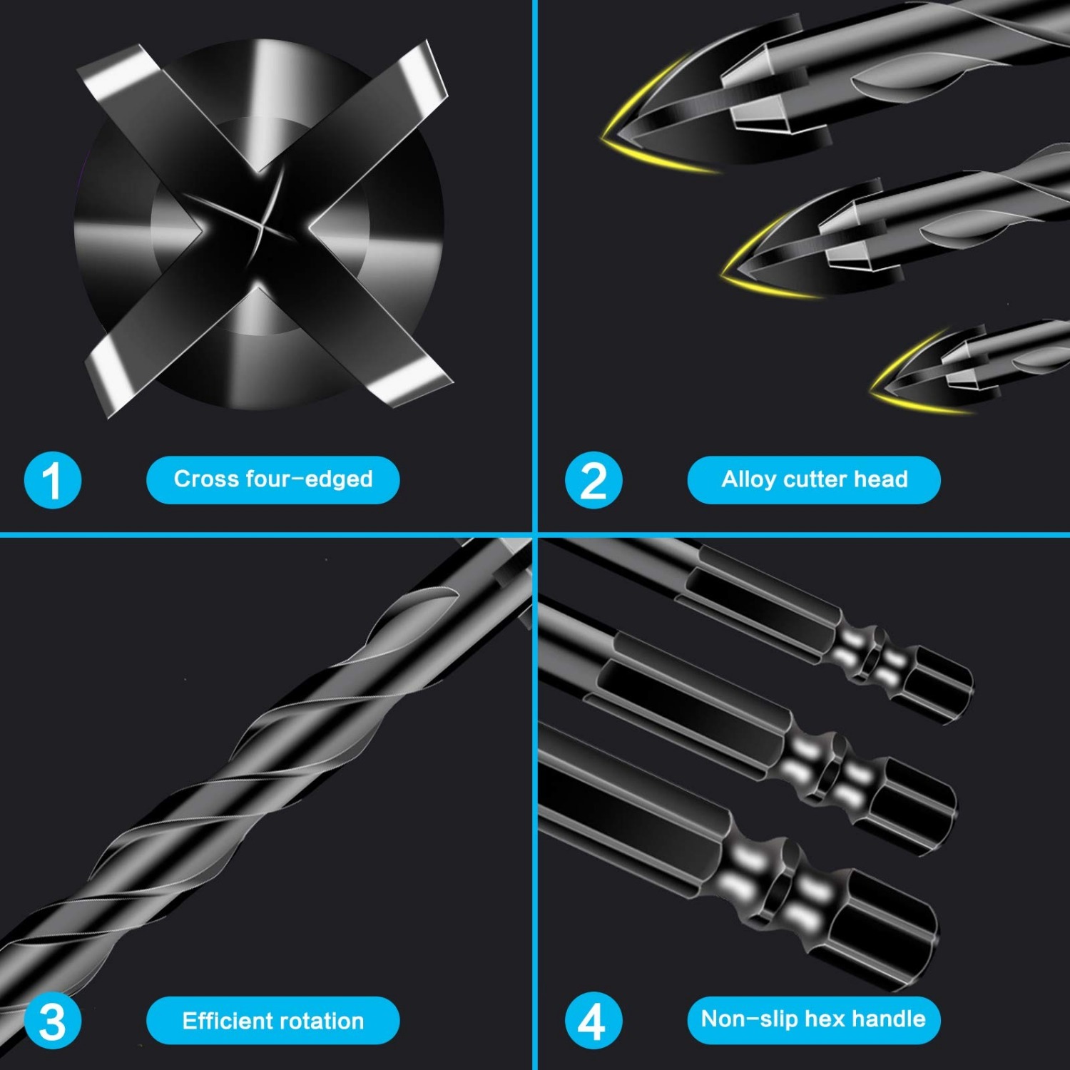 10pcs Cross Hex Drill Bit Set  - Power Tools Kobalt 评论和价格